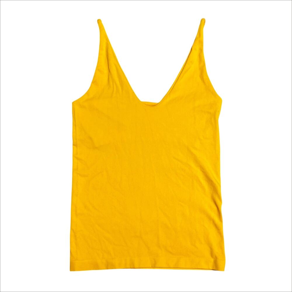 FREE PEOPLE INTIMATELY Seamless V-Neck Bra Cami in Citrus Grove Yellow Size XS/S
